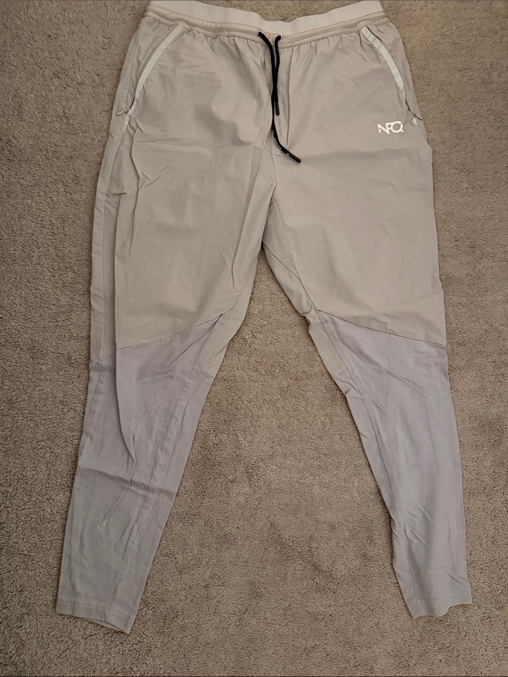 Men's Light Gray Performance Joggers with Drawcord